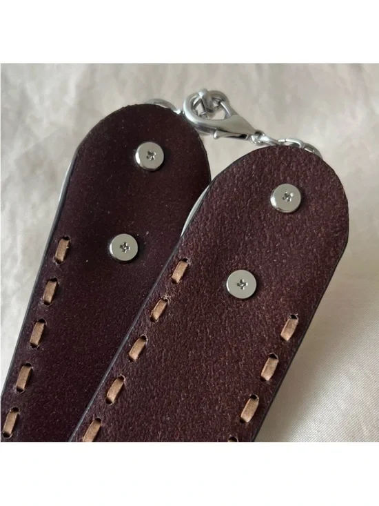 Nocona Turquoise Floral Tooled Leather Belt with Silver Conchos - Picture 6 of 8